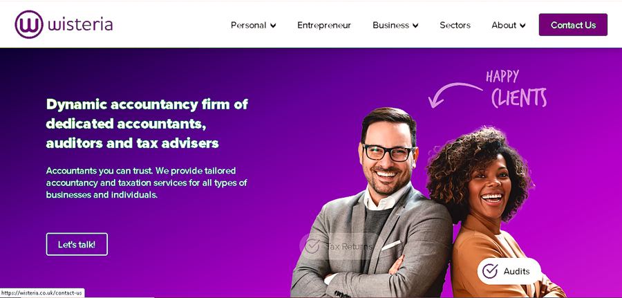 Wisteria Accountants website